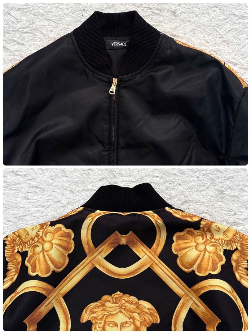 【新品同様】 VERCACE 中綿 ブルゾン メデューサ ブラック MA-1