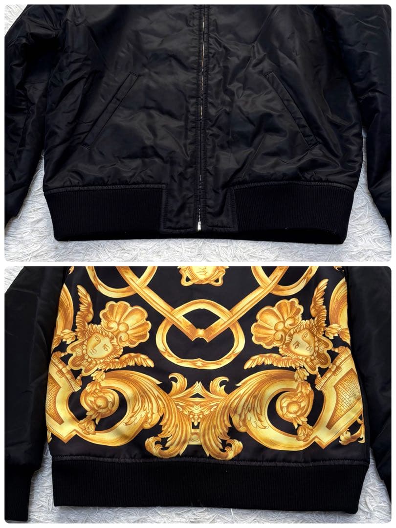 【新品同様】 VERCACE 中綿 ブルゾン メデューサ ブラック MA-1