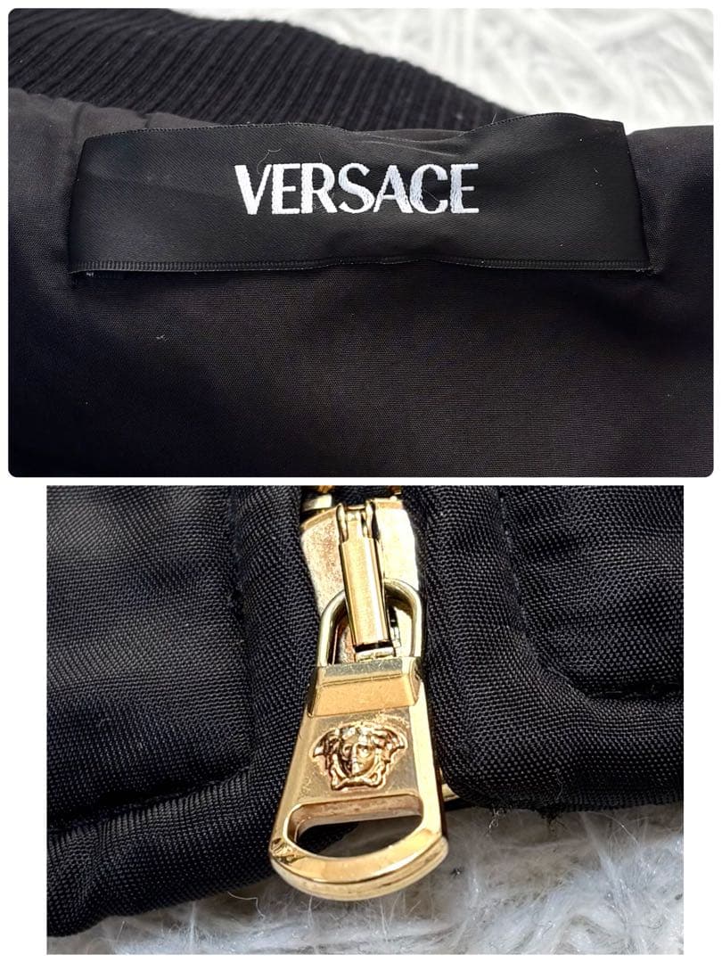 【新品同様】 VERCACE 中綿 ブルゾン メデューサ ブラック MA-1