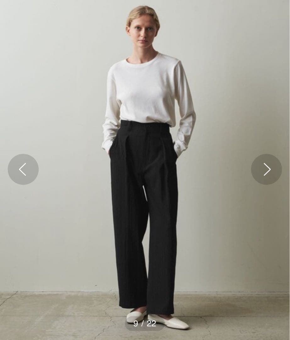 【steven alan】RIPLE COTTON TUCK TROUSERS