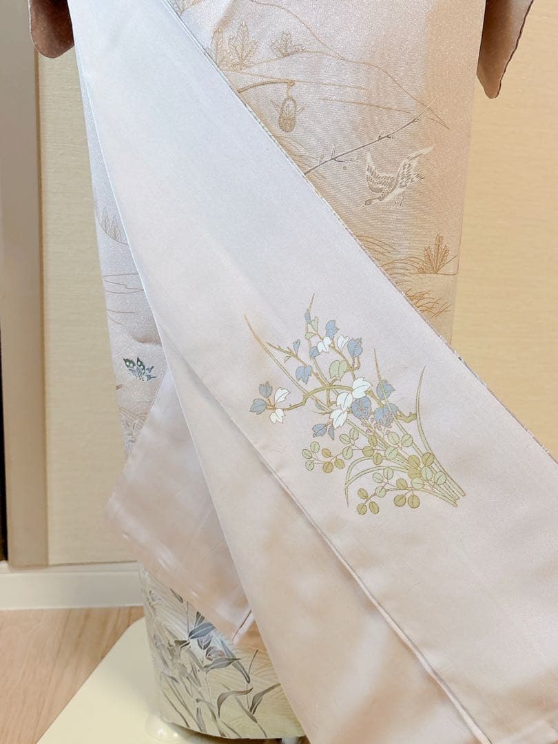 極美品　訪問着　フルセット 友禅 裄67 68 蝶　鳥卒業式　入学式　M L