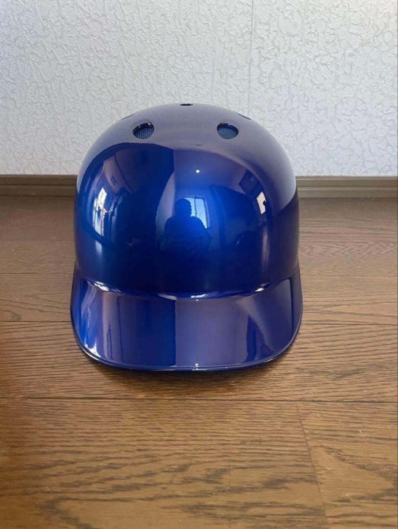 ミズノ限定軟式用　キャッチャー用ヘルメットツバ付き　ロイヤルブルーメタリック　M