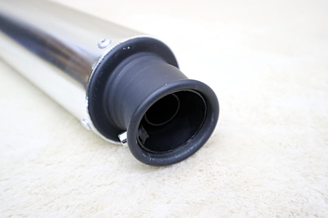 アキヤンサイレンサー 汎用 50.8π 銀×黒 バンド バネ付き