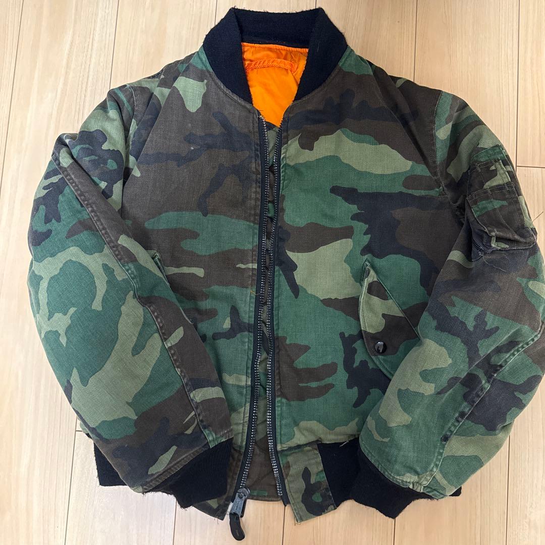 USA製【80s】ALPHAコットン フライトジャケット アメリカ軍　MA-1