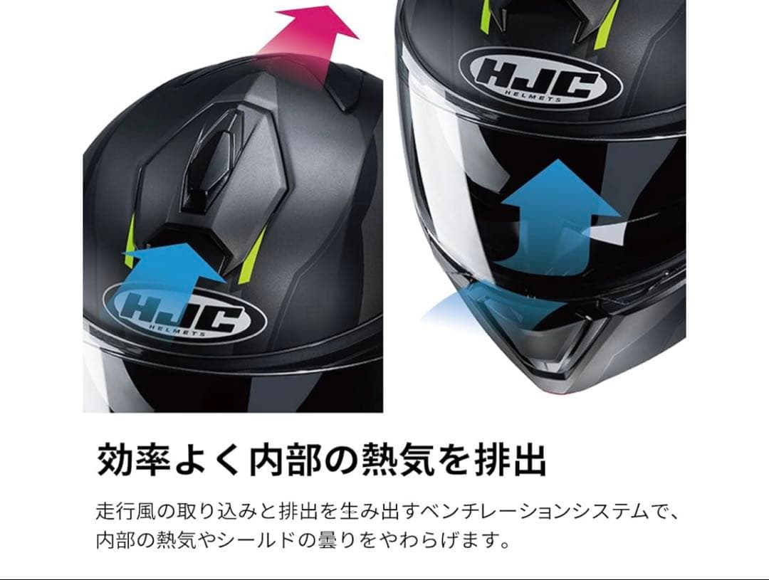 HJC i90フルフェイスヘルメット ブラック/イエロー　HJH222/XL