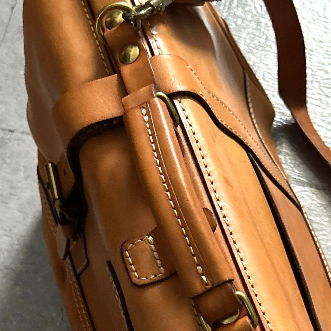 HERZヘルツ口枠2wayレザーボストンバッグ がま口本革ダレス