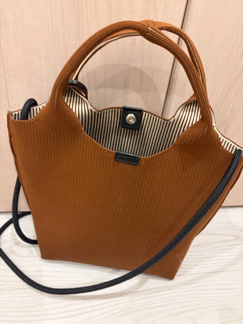 ＜hALON＞ストライプ ニット トートバッグM