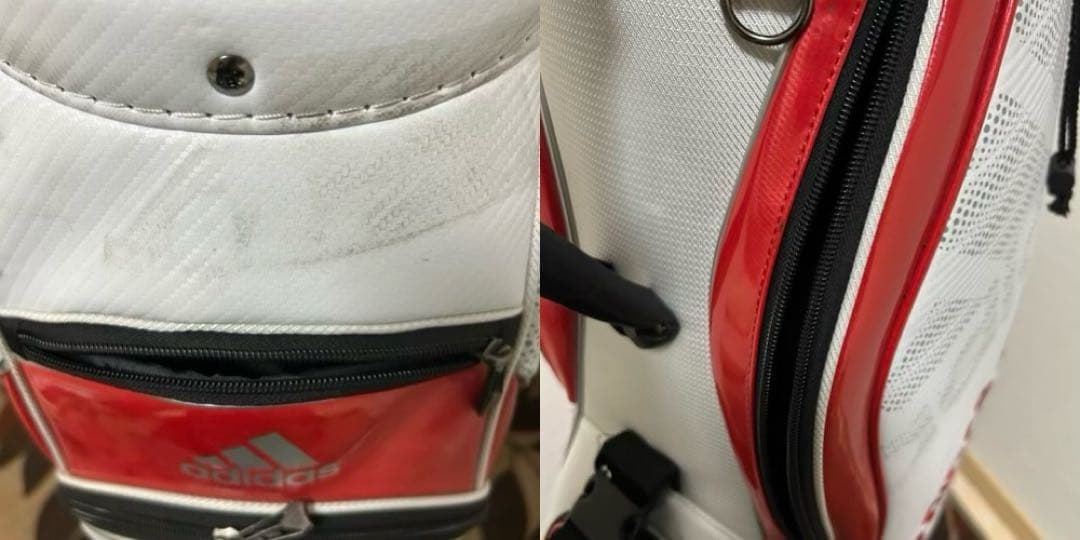 ADIDAS キャディバッグ ホワイト/レッド