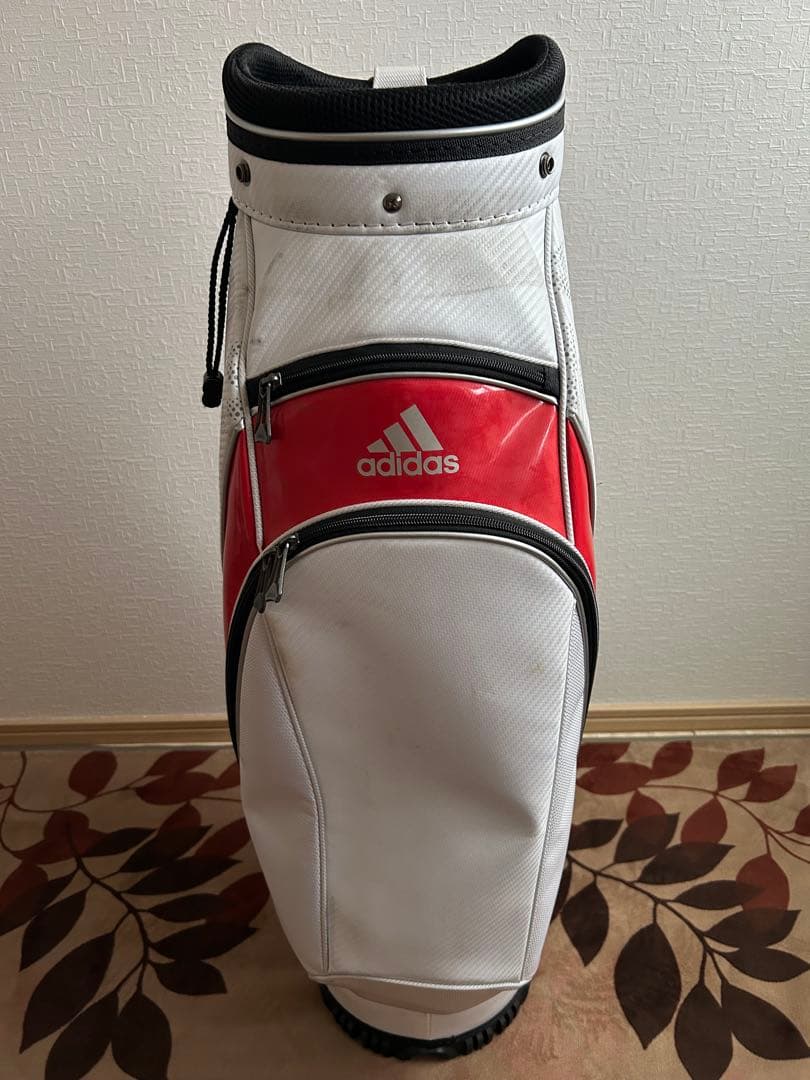 ADIDAS キャディバッグ ホワイト/レッド