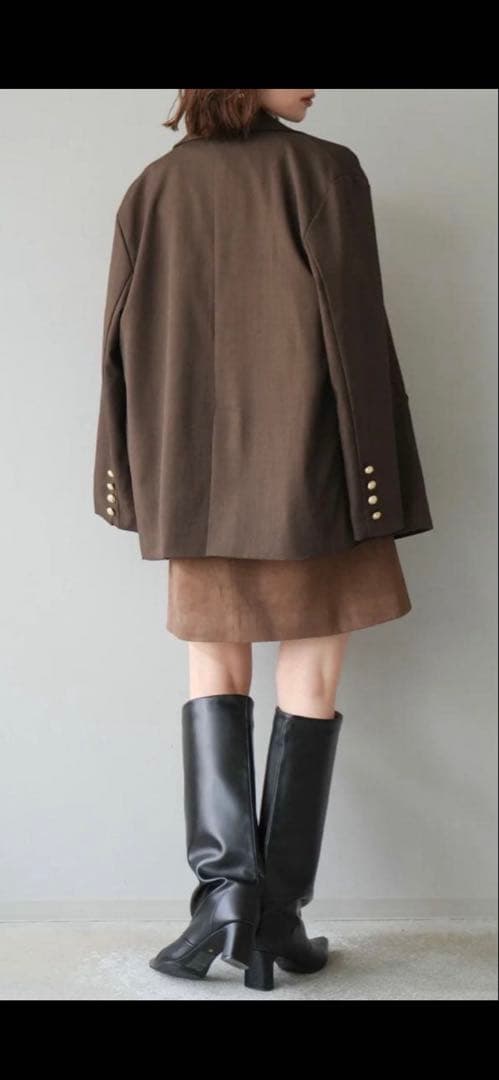 Lumierリュミエ　ブラウン テーラードジャケット ダブルボタン