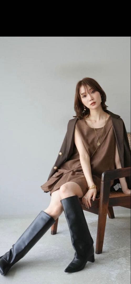 Lumierリュミエ　ブラウン テーラードジャケット ダブルボタン