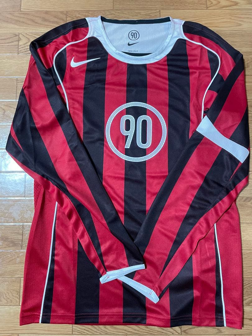 Nike total90 赤黒 ストライプ 長袖シャツ