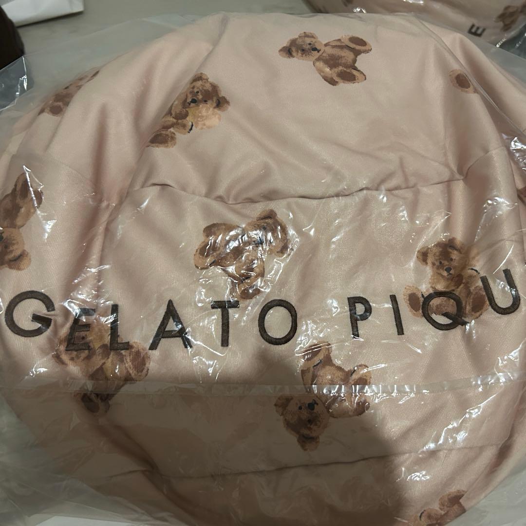 ジェラートピケ ONLINE限定 モチーフビーズクッション くま柄