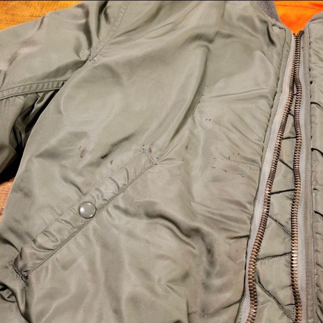 希少 60's USA製 vintage ALPHA MA-1 短丈 グリーン