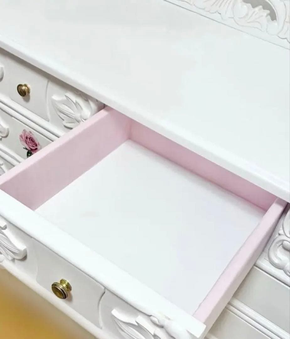 猫脚 チェスト ロマンティック 薔薇 姫家具 ロココ調 ロリィタ