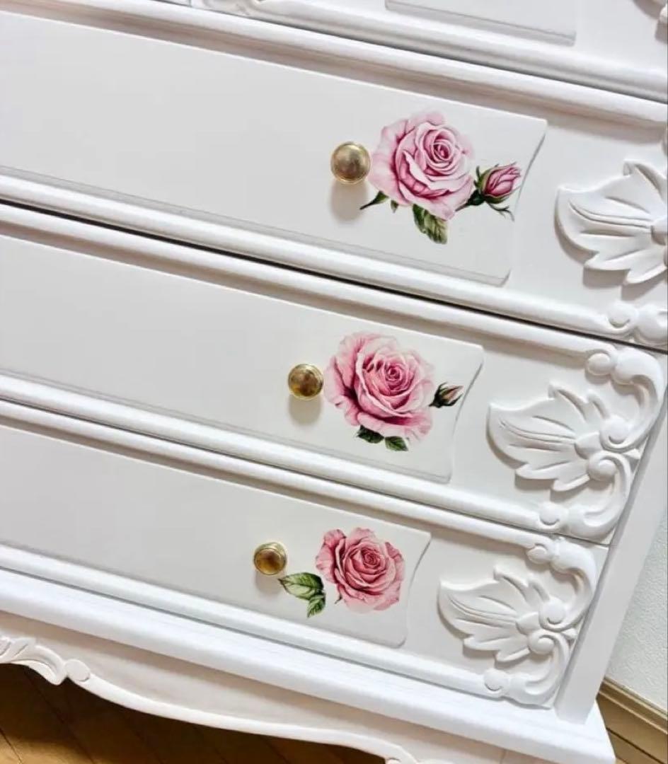 猫脚 チェスト ロマンティック 薔薇 姫家具 ロココ調 ロリィタ
