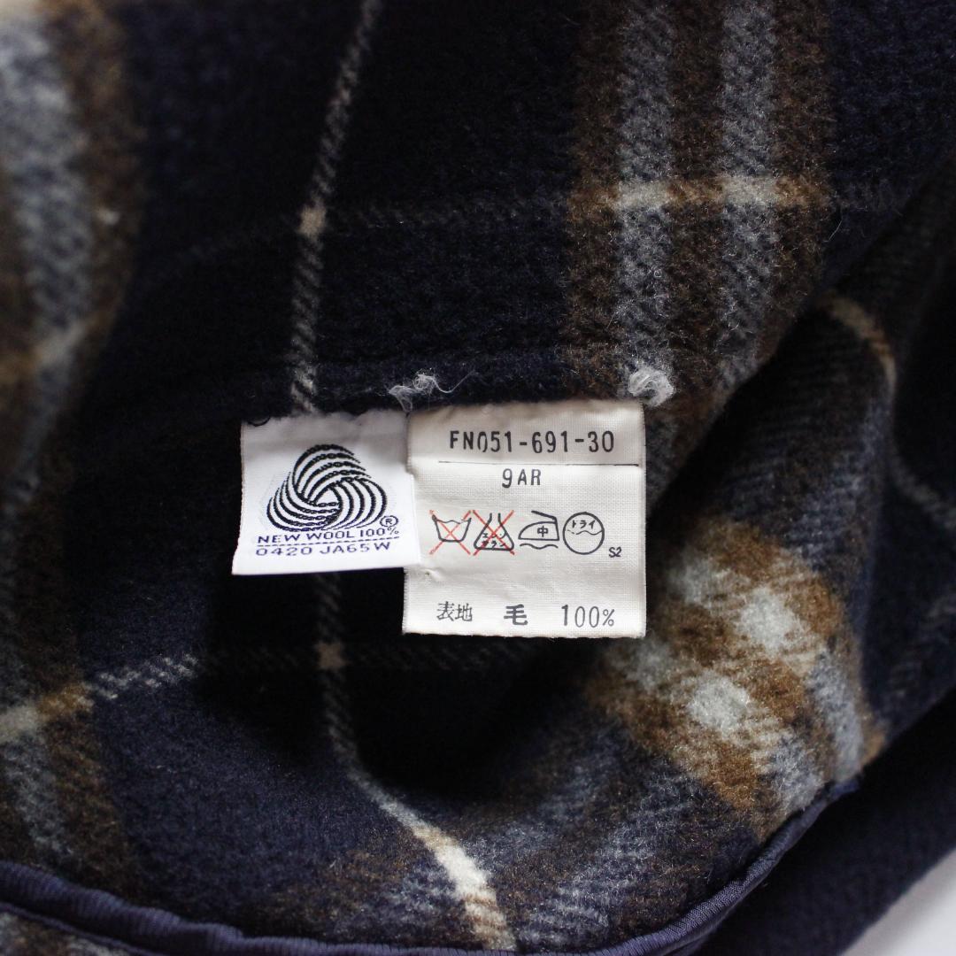 バーバリー ダブルフェイスコート Mサイズ ノバチェック ネイビー ウール