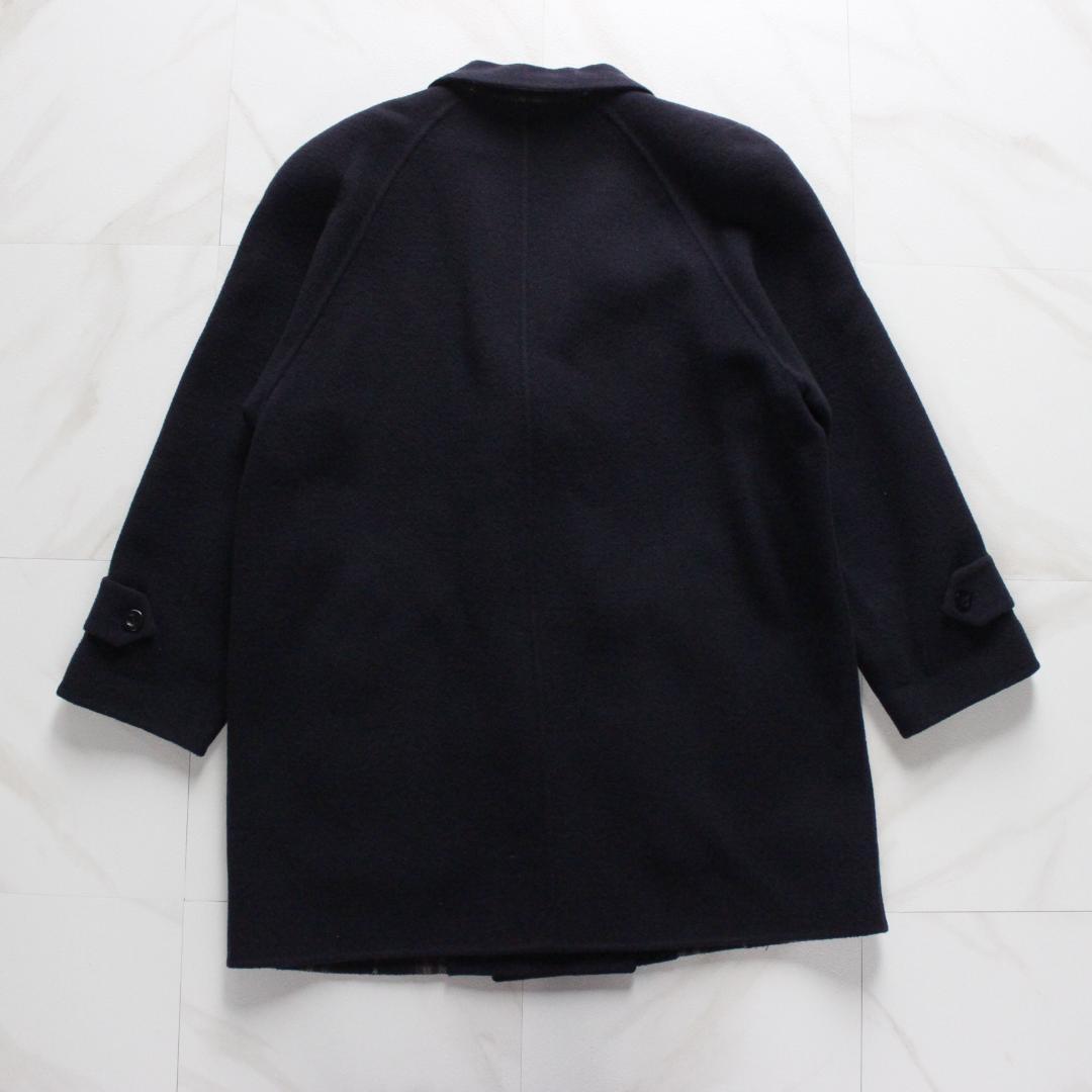 バーバリー ダブルフェイスコート Mサイズ ノバチェック ネイビー ウール