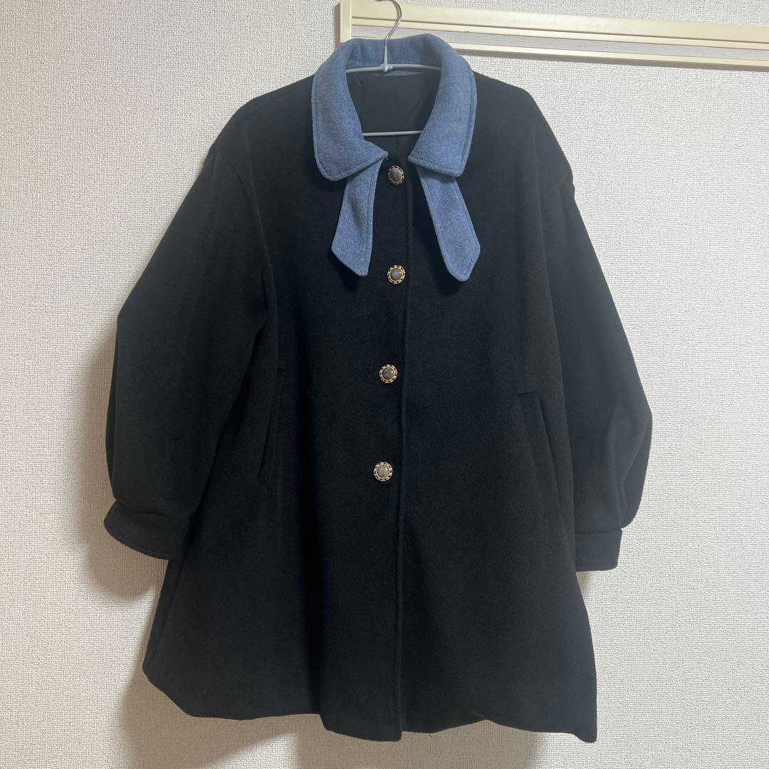 Kuose リボンカラーコート　ウールブレンドコート