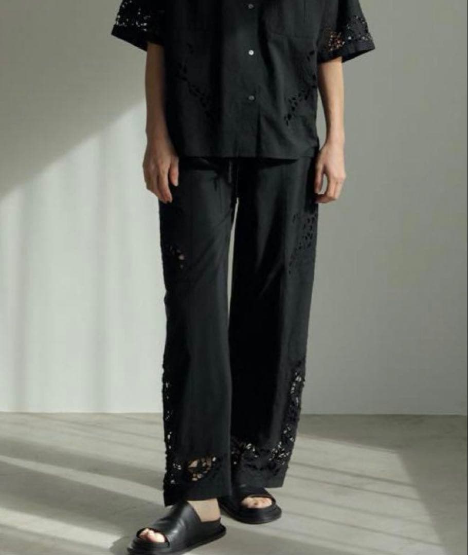 anuke Cutwork Lace Pants レース 黒 38 美品