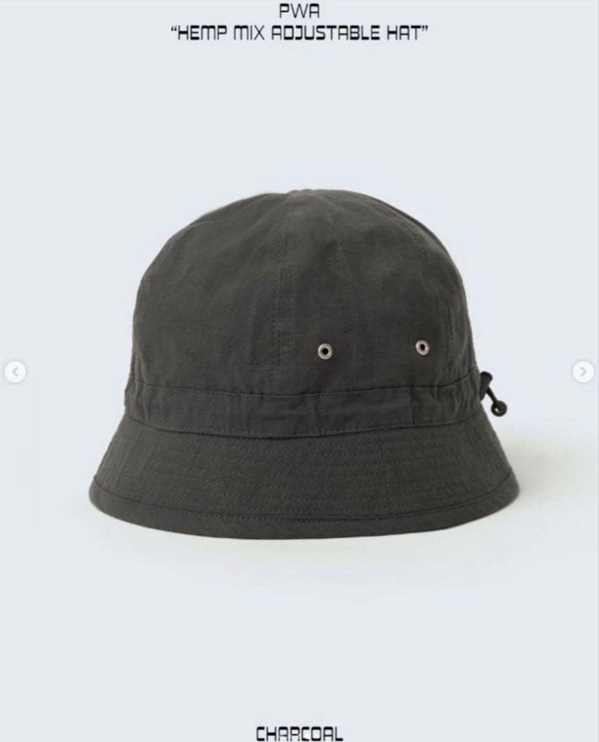 PWA HEMP MIX ADJUSTABLE HAT Mサイズ　チャコール