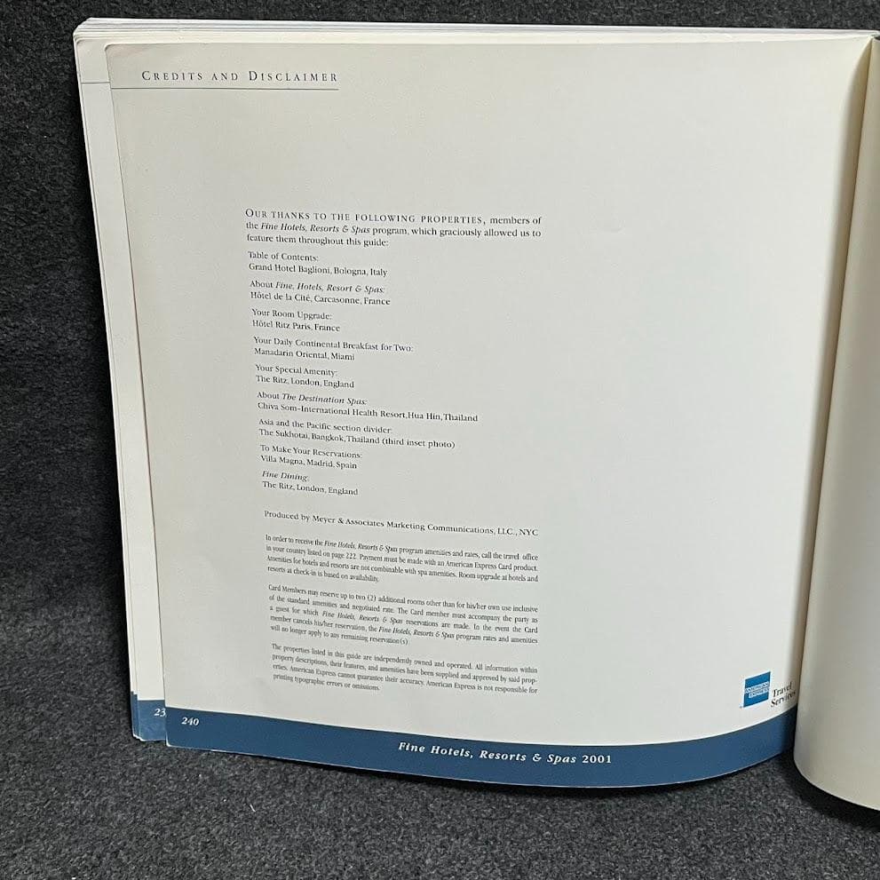 【稀少】Fine Hotels,Resorts & Spas Directory