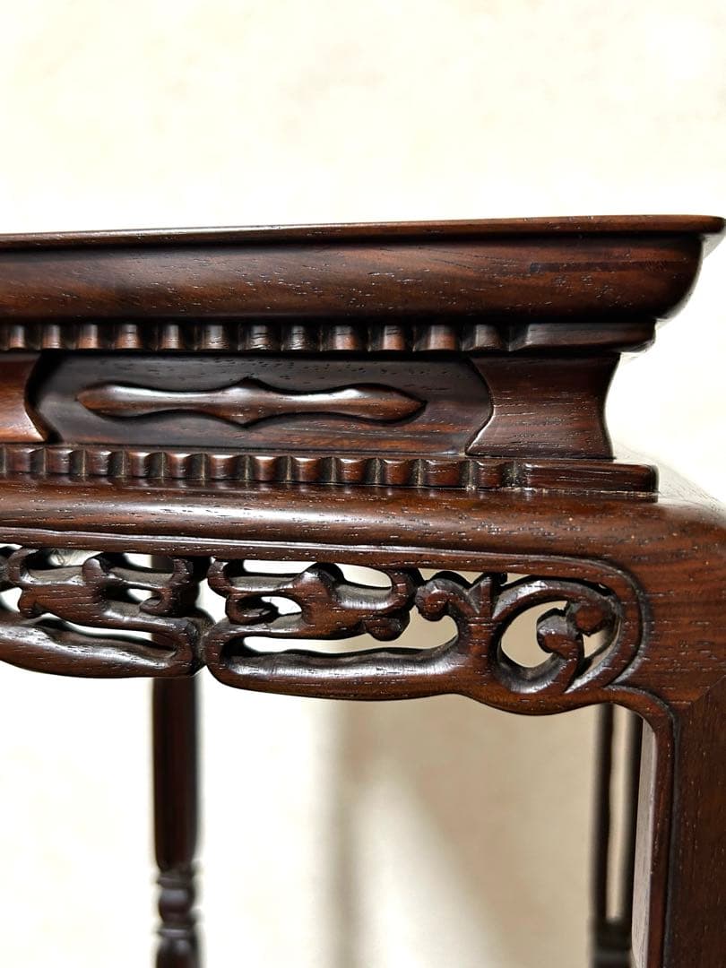 紫檀　揚子卓　大仙作　共箱　共布有　美品