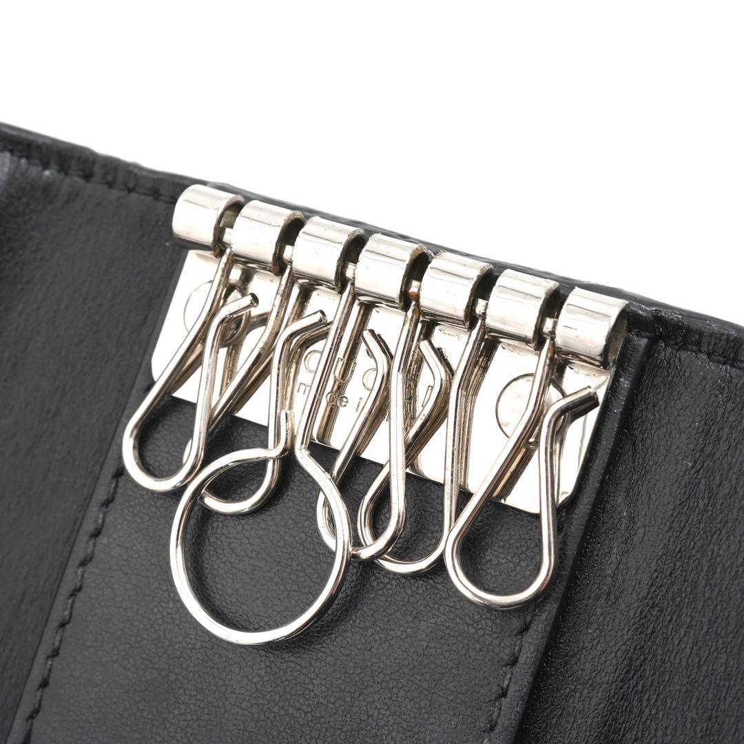 ✨未使用に近い✨　GUCCI キーケース　キーリング　GGライン 6連　黒色