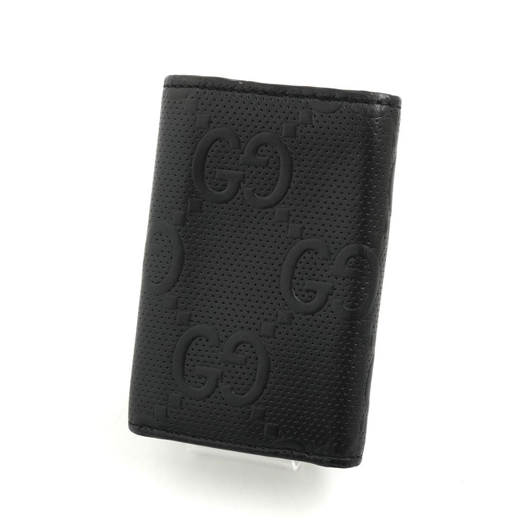 ✨未使用に近い✨　GUCCI キーケース　キーリング　GGライン 6連　黒色