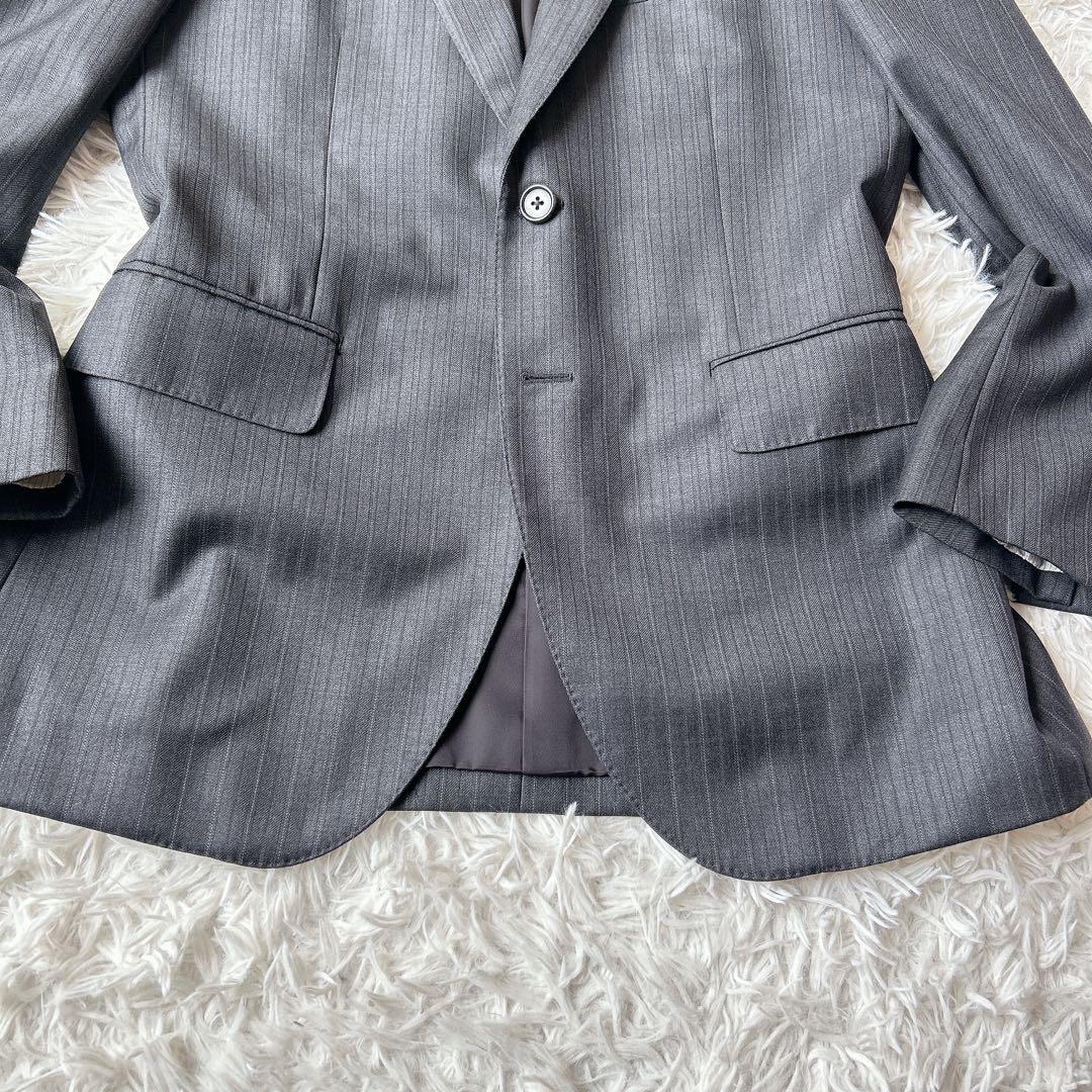 美品 ポールスミス ロロピアーナ スーツ セットアップ ストライプ 光沢 高級