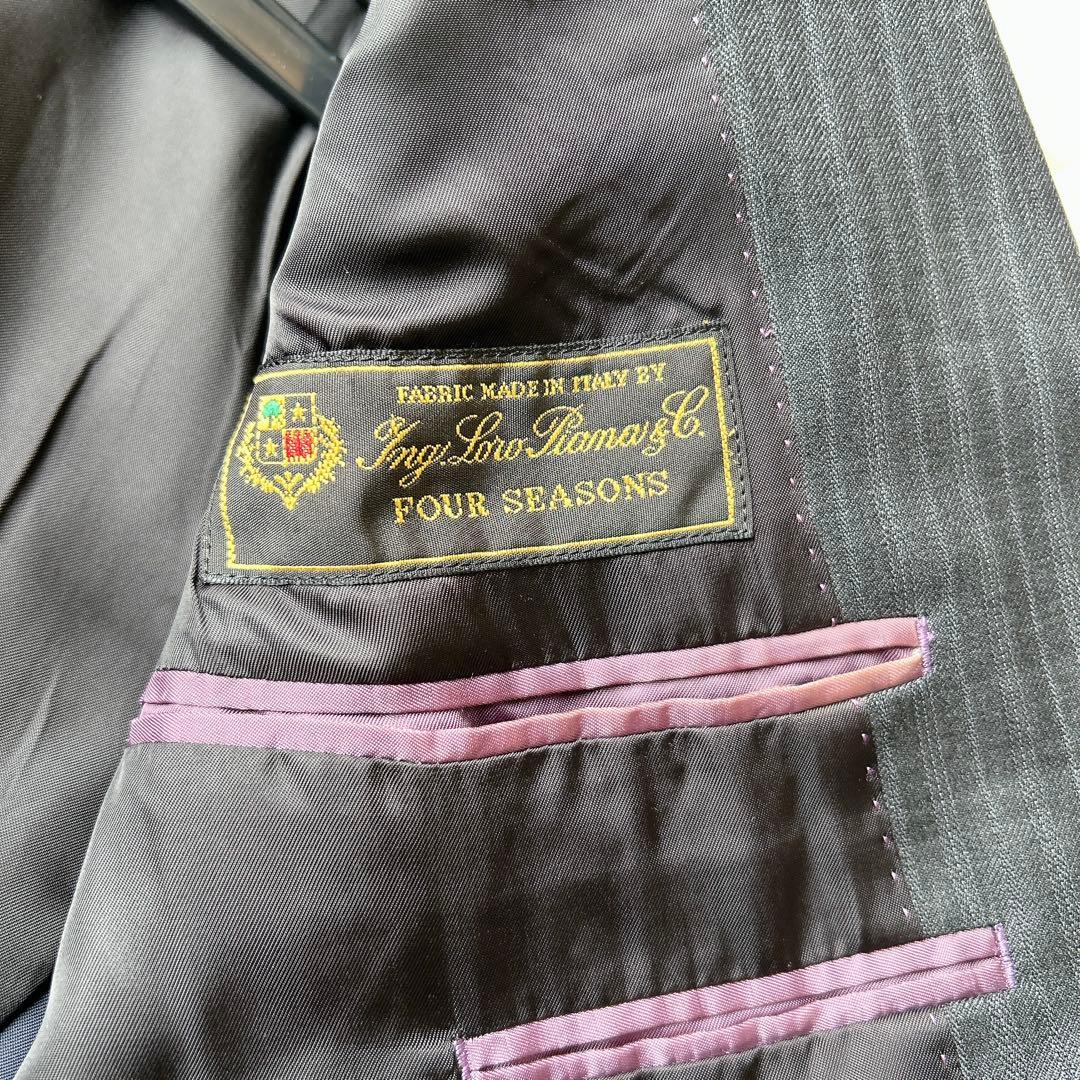 美品 ポールスミス ロロピアーナ スーツ セットアップ ストライプ 光沢 高級