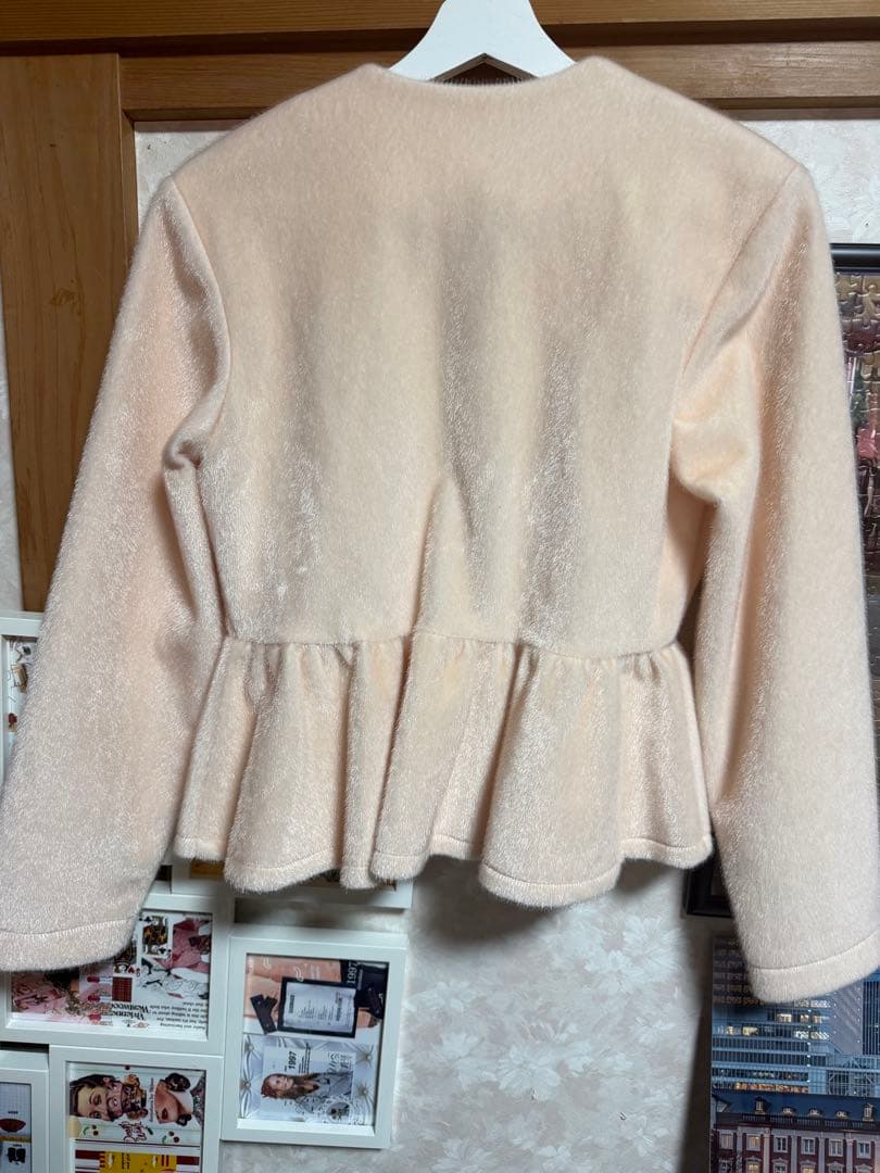 Bibiy ピンク　ペプラムカーディガン