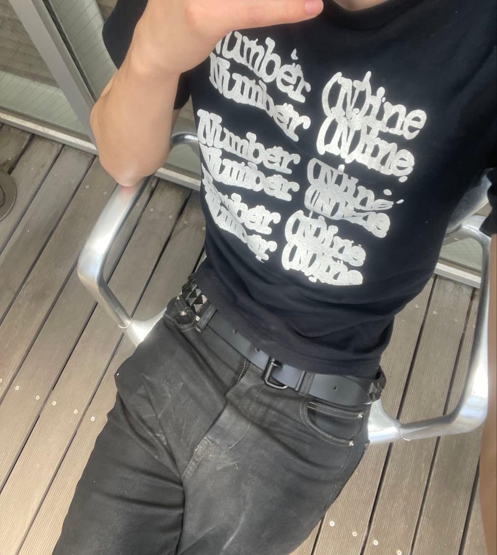 希少　00s number nine print logo T shirt