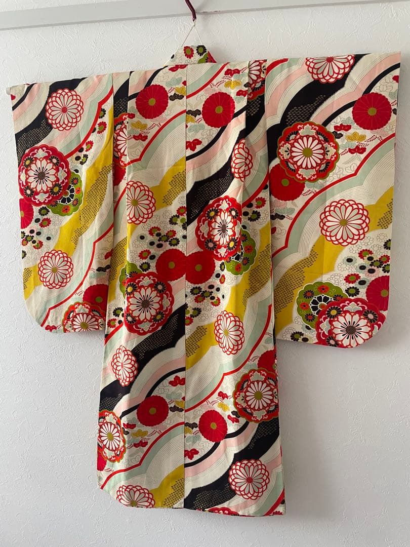 七五三　5歳　アンティークお着物セット　髪飾り付き