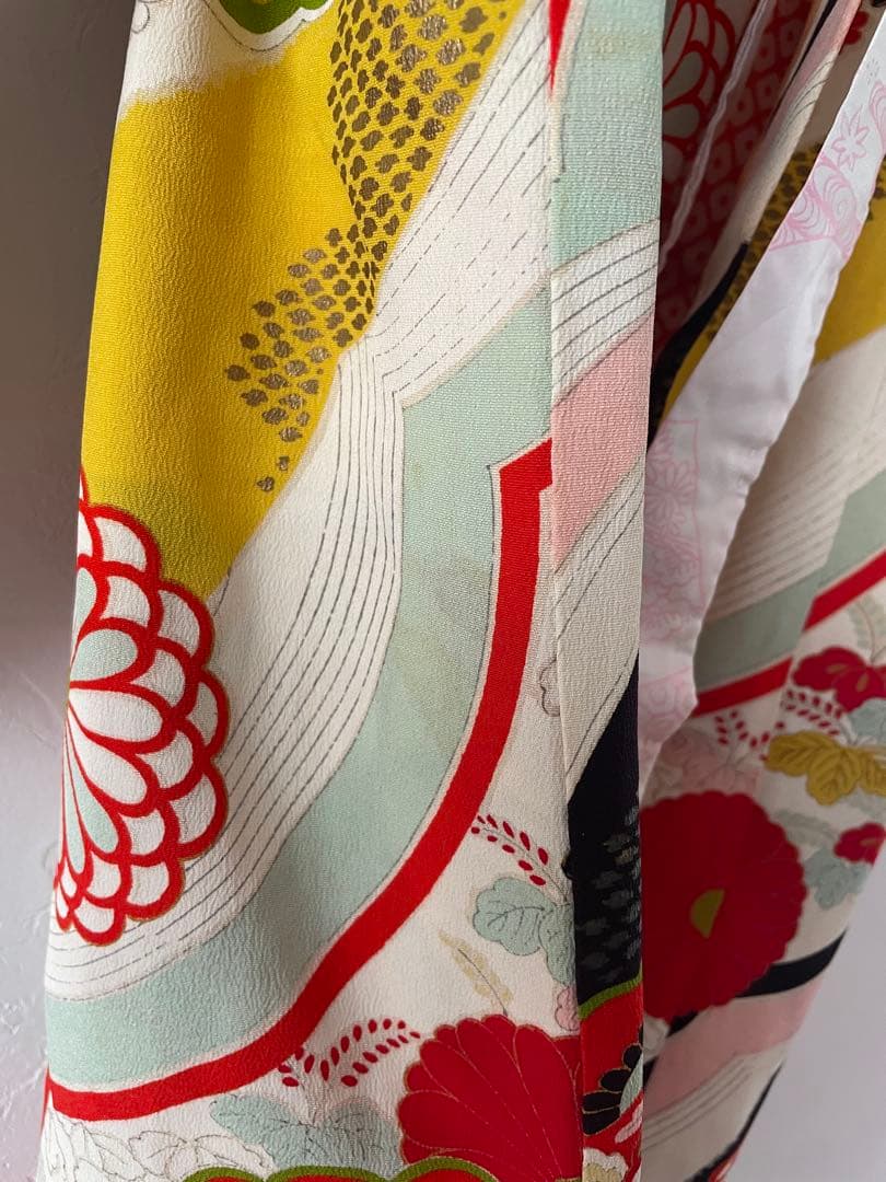 七五三　5歳　アンティークお着物セット　髪飾り付き