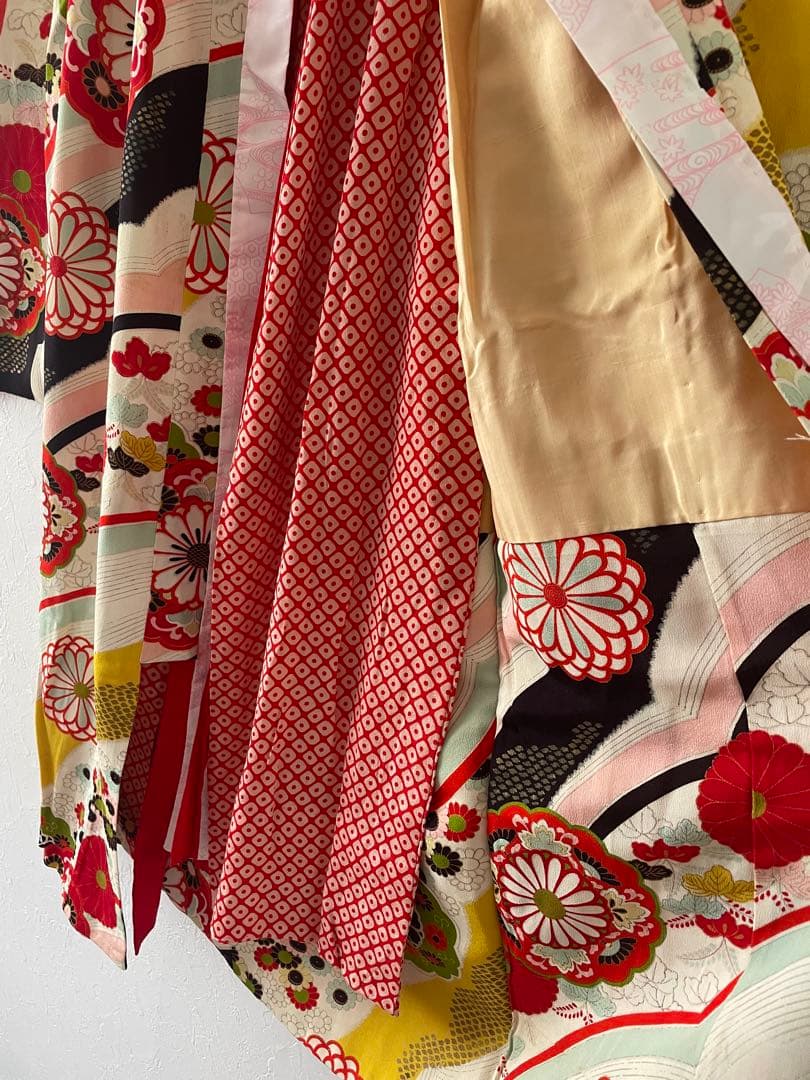 七五三　5歳　アンティークお着物セット　髪飾り付き