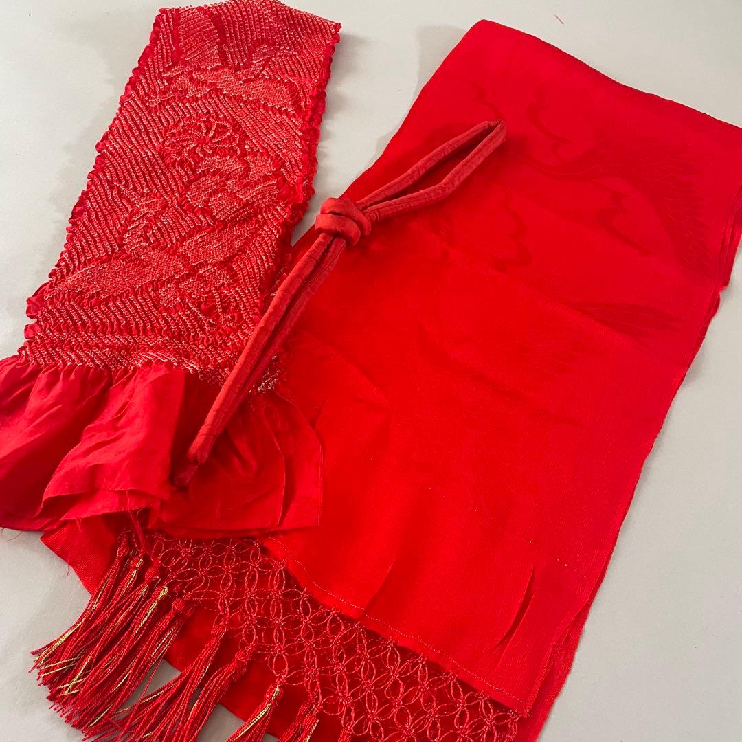 七五三　5歳　アンティークお着物セット　髪飾り付き