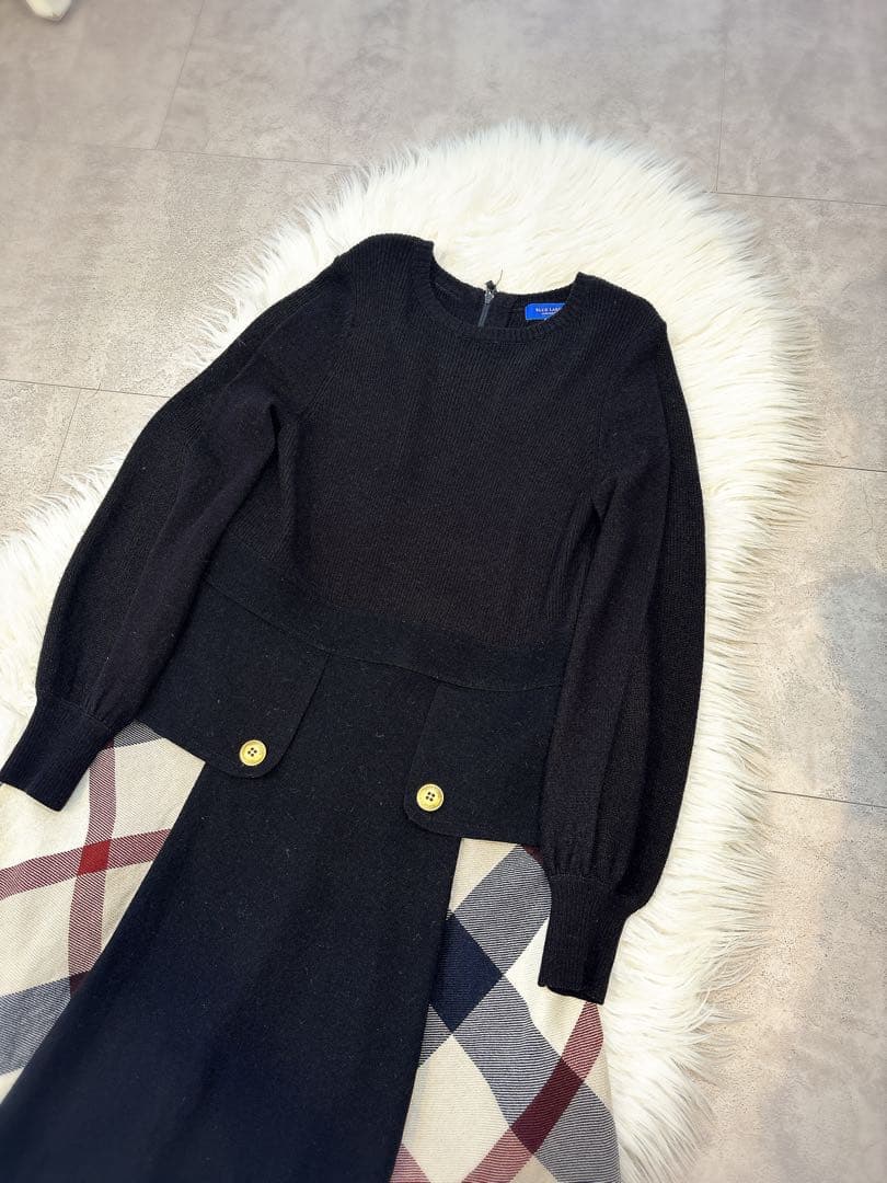 【美品状態】BLUELABEL CRESTBRIDGE 長袖ニットワンピース38