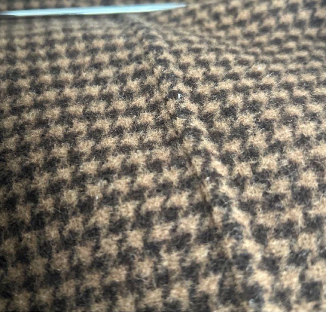 ウール　オーバーチェックコート　todayful ブラウン　38 ロングコート