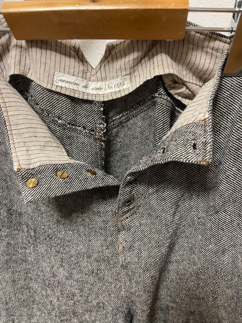 emic etic 革サスペンダーバギーパンツ