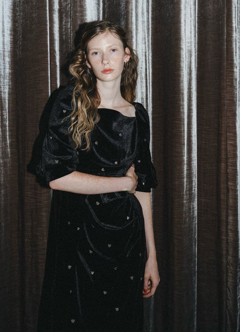 ワンピース et.UNiVER Sweetheart velour dress