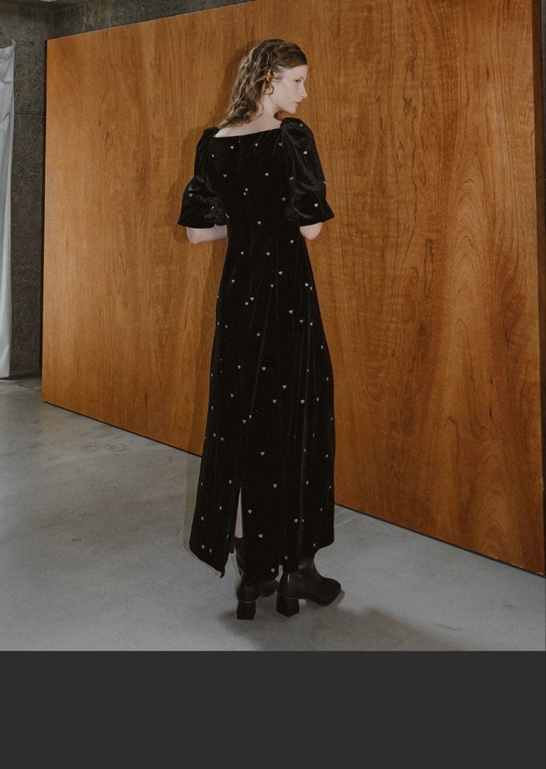 ワンピース et.UNiVER Sweetheart velour dress