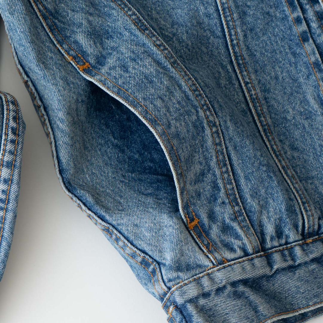 90s ルーニーチューンズ 刺繍デニムジャケット メンズ M相当