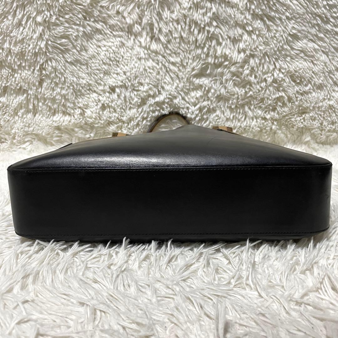 【良品】GUCCI グッチ　トートバッグ　レザー　ブラック　黒　シェリーライン