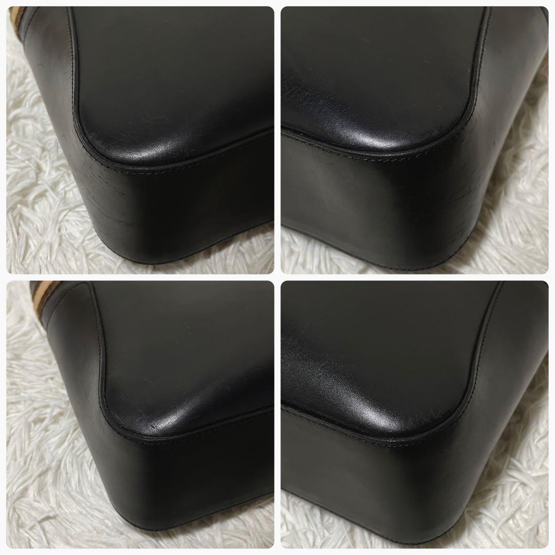 【良品】GUCCI グッチ　トートバッグ　レザー　ブラック　黒　シェリーライン