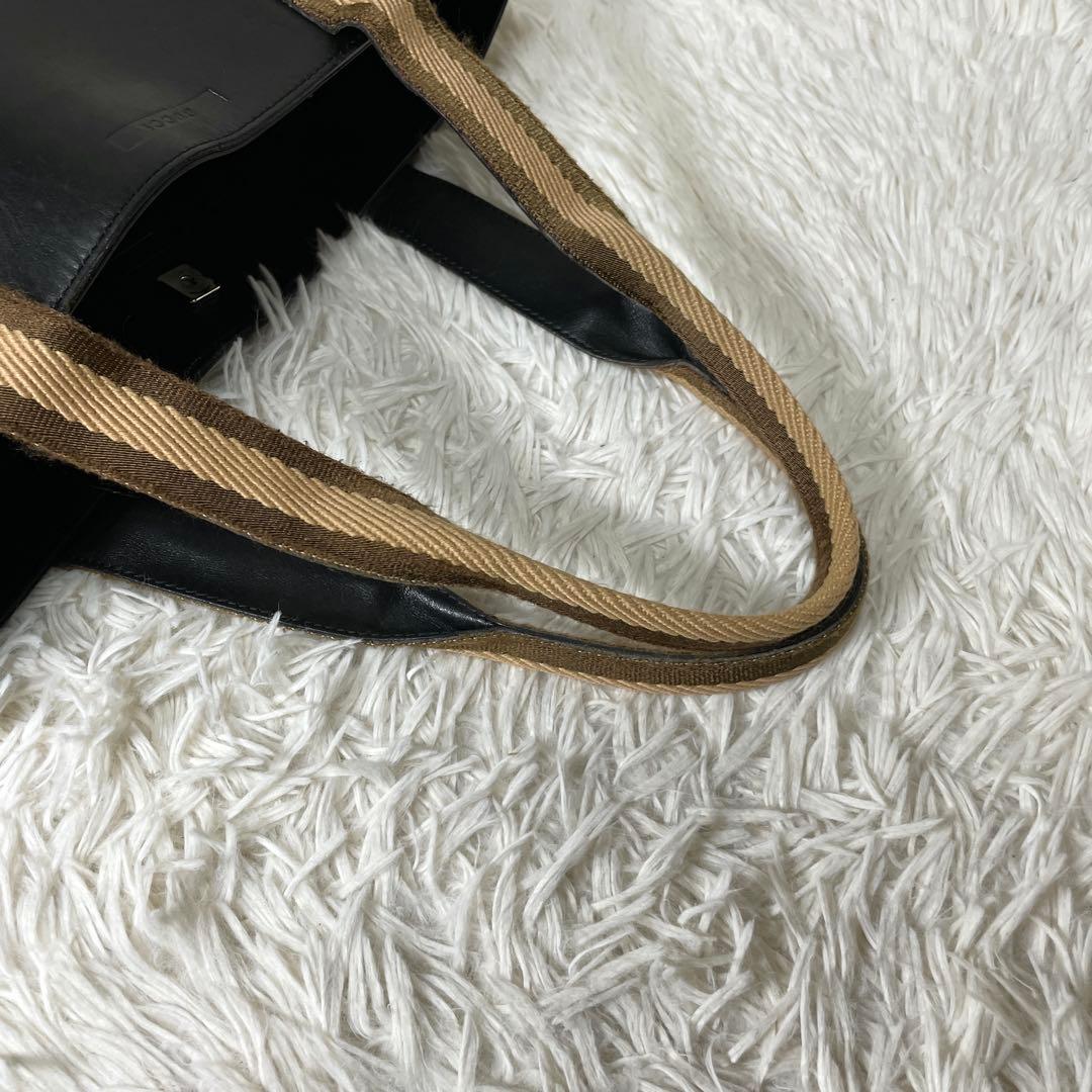 【良品】GUCCI グッチ　トートバッグ　レザー　ブラック　黒　シェリーライン