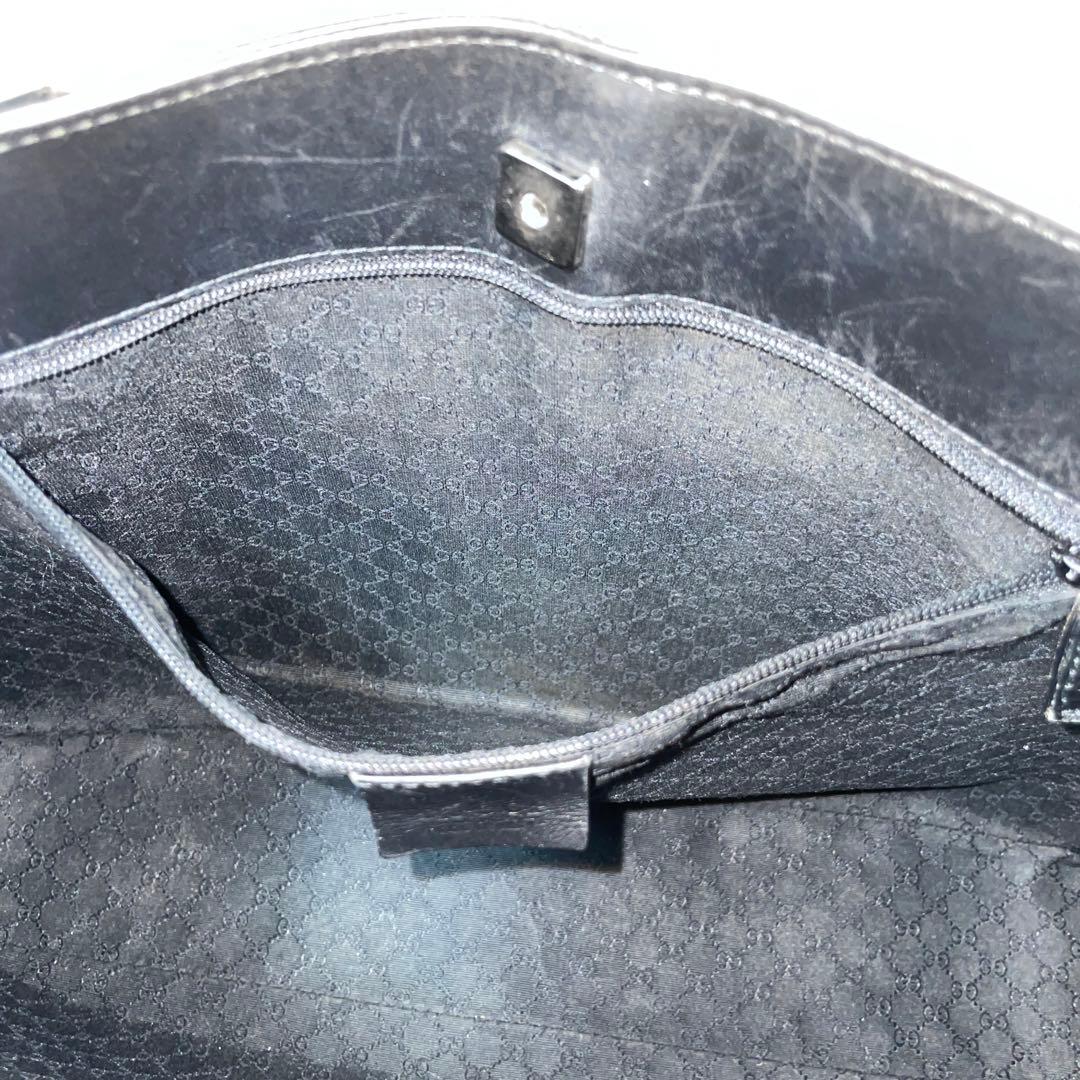 【良品】GUCCI グッチ　トートバッグ　レザー　ブラック　黒　シェリーライン