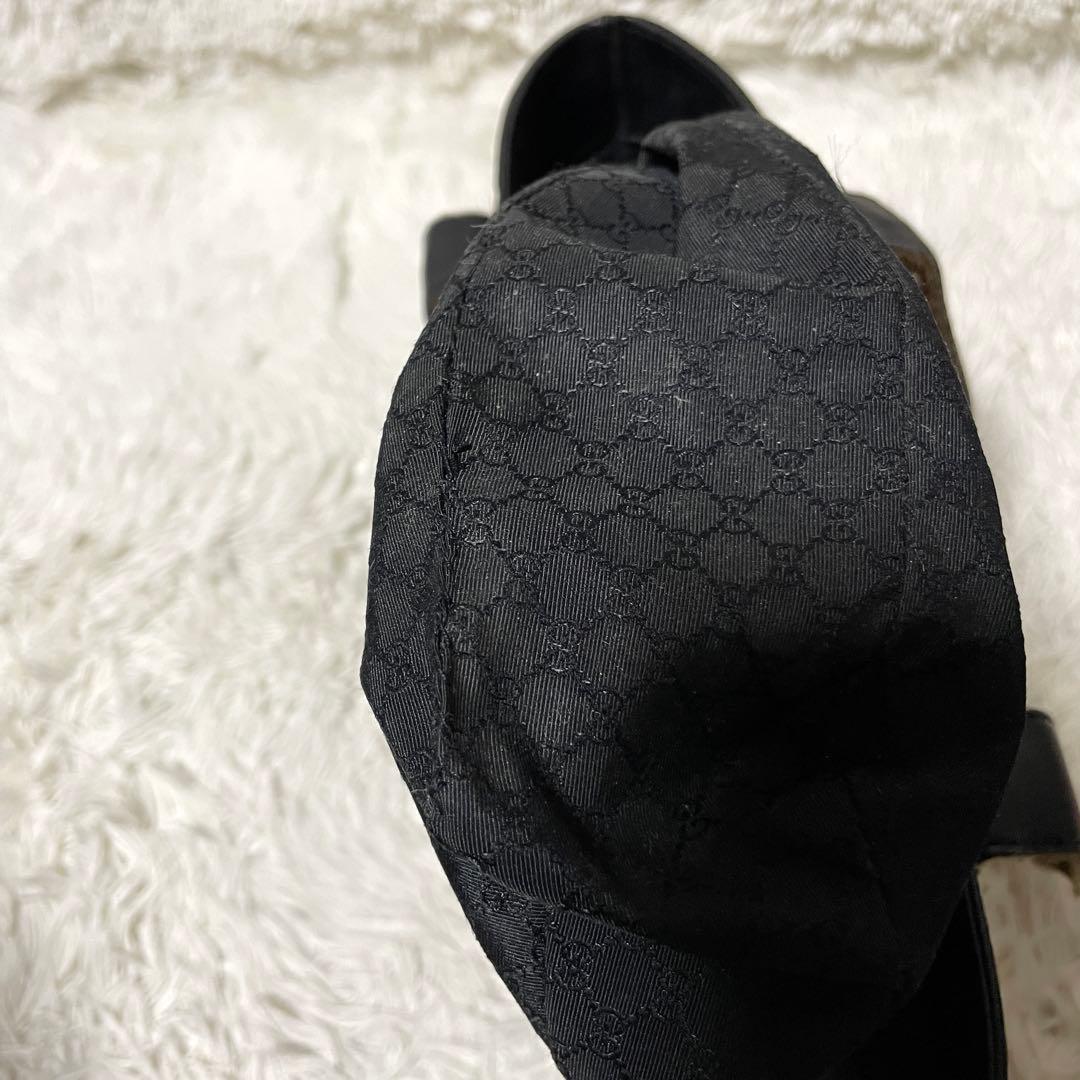 【良品】GUCCI グッチ　トートバッグ　レザー　ブラック　黒　シェリーライン