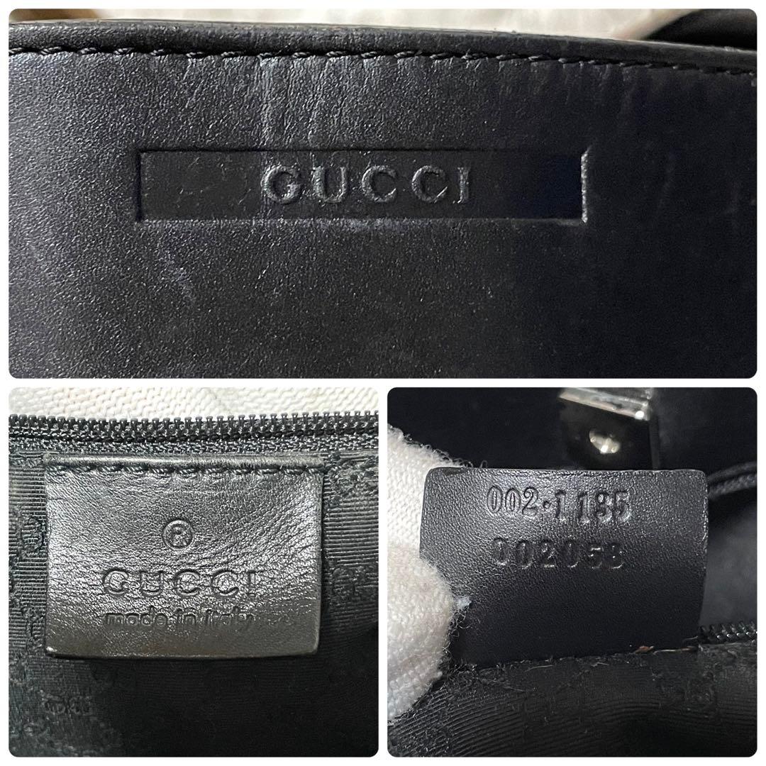 【良品】GUCCI グッチ　トートバッグ　レザー　ブラック　黒　シェリーライン