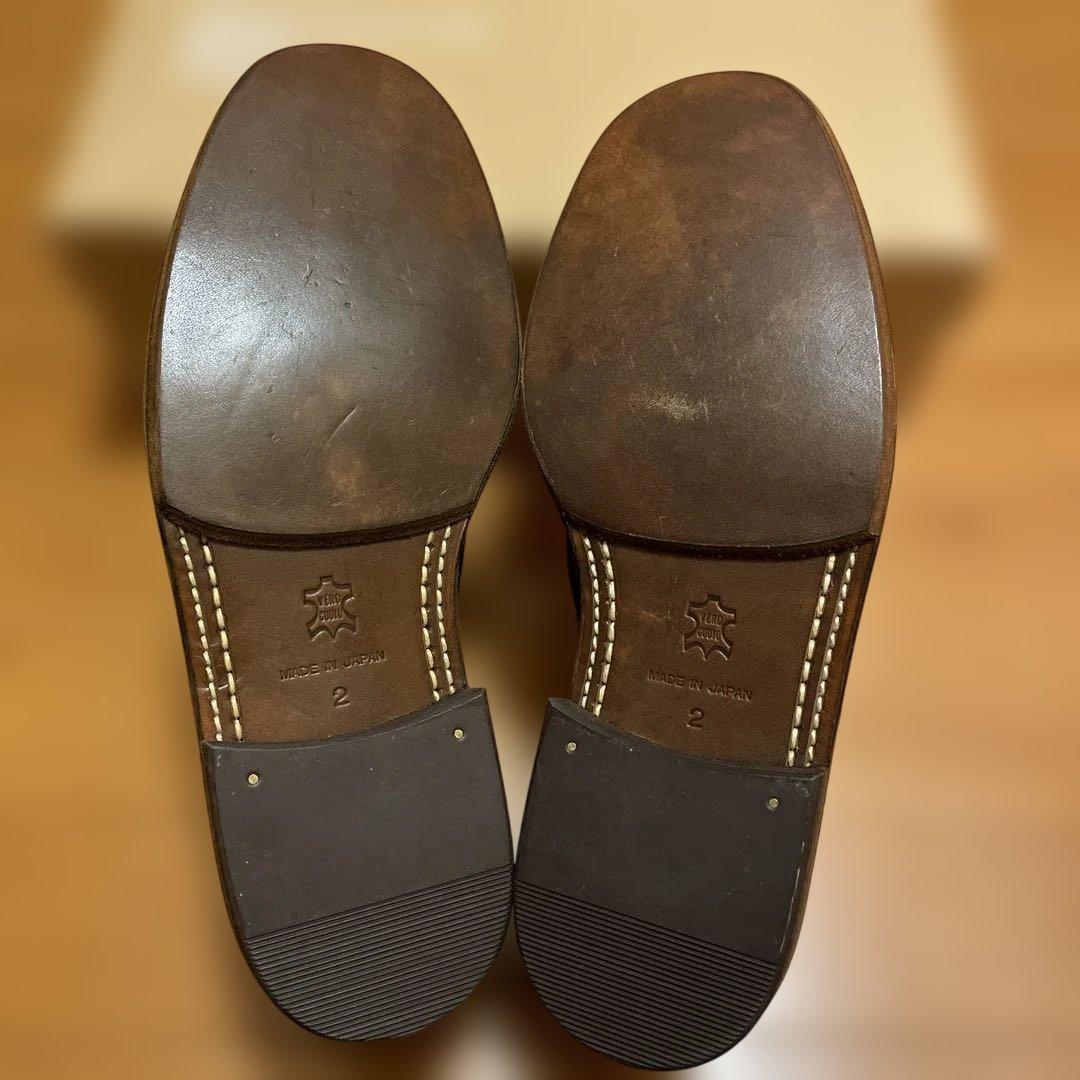 送料込み 新品 MOTO レザーシューズ プレーントゥ ブラウン サイズ2